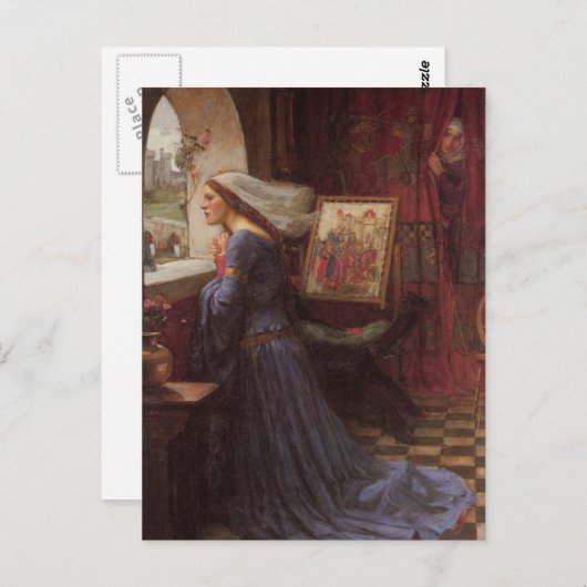 Fair Rosamund am Fenster Postkarte (Vorne/Hinten)