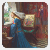 Fair Rosamund c. 1916 von John William Waterhouse Quadratischer Aufkleber (Vorderseite)