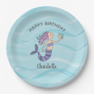Fair Skin Lila Mermaid Geburtstag Pappteller