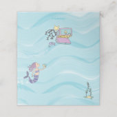 Fair Skin Lila Mermaid Geburtstag Platzkarte (Außenseite Aufgefaltet)