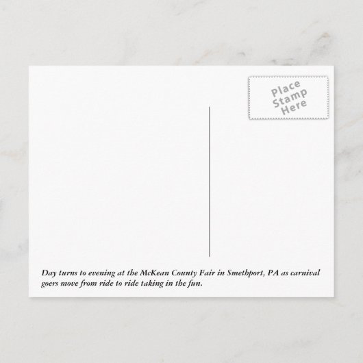 Fair Time Fun Reiten auf dem Riesenrad und Karneva Postkarte (Rückseite)