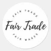 Fair Trade-Skript Runder Aufkleber (Vorderseite)