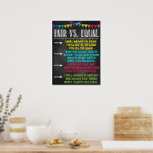 Fair Vs. Equal Klassenzimmer Poster (Küche)