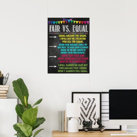 Fair Vs. Equal Klassenzimmer Poster (Heimbüro)