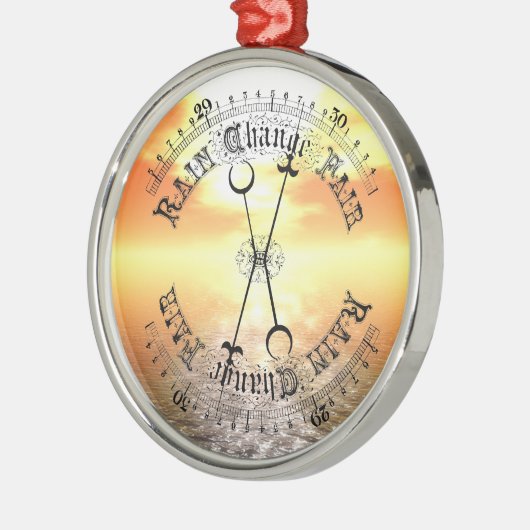 Fair Weather Barometer Sunset Christmas Ornament Aus Metall (Links)