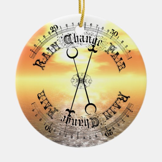Fair Weather Barometer Sunset Christmas Pendant Keramikornament (Vorne)
