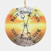 Fair Weather Barometer Sunset Christmas Pendant Keramikornament (Hinten)