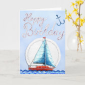 Fair Winds Sailboat Geburtstag Karte (Gelbe Blume)
