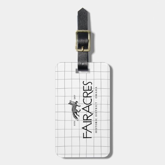 Fairacres Gepäckmarke Gepäckanhänger (Vorderseite vertikal)