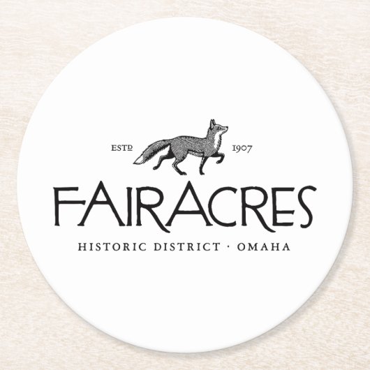 Fairacres Runder Pappuntersetzer (Vorderseite)