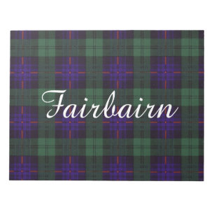 Fairbairn Clan karierter schottischer Kilt Tartan Notizblock