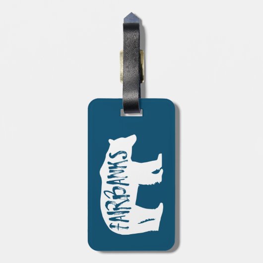 Fairbanks Alaska Bear Gepäckanhänger (Rückseite vertikal)