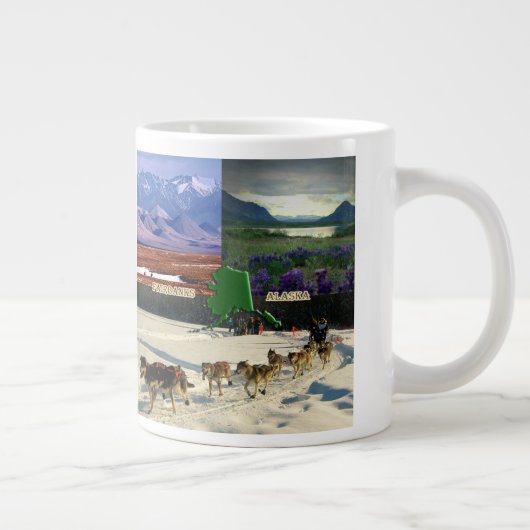 Fairbanks, Alaska Collage Jumbo-Tasse (Rechts)