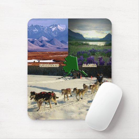 Fairbanks, Alaska Collage Mousepad (Mit Mouse)