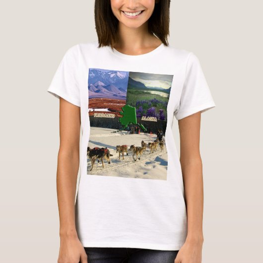 Fairbanks, Alaska Collage T-Shirt (Vorderseite)