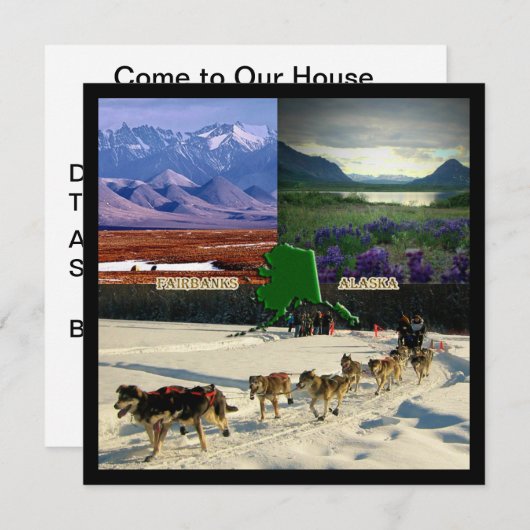 Fairbanks Alaska Foto Collage Housewarming Einladung (Vorne/Hinten)
