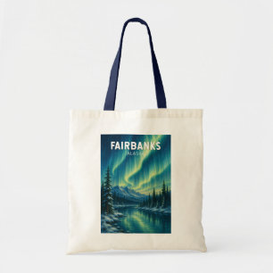 Fairbanks Alaska Illustration Reise Kunst Vintage Tragetasche