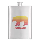 Fairbanks Alaska Rainbow Bear Flachmann (Vorderseite)