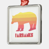 Fairbanks Alaska Rainbow Bear Ornament Aus Metall (Links)