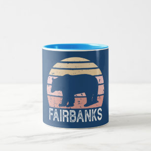 Fairbanks Alaska Retro Bär Zweifarbige Tasse