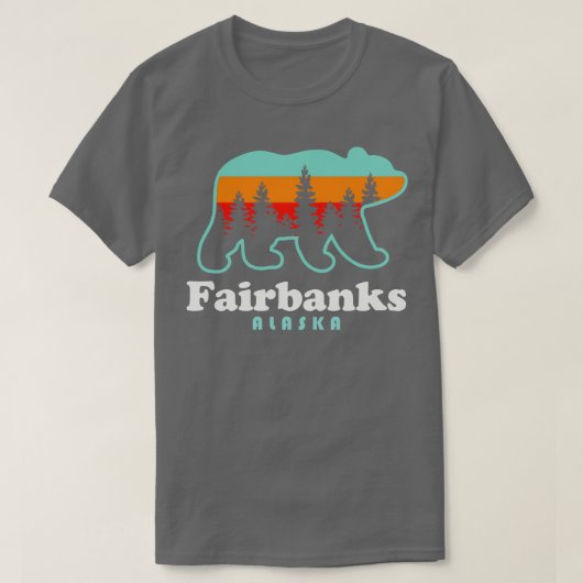 Fairbanks Alaska Vacation Travel Bear Trees T-Shirt (Design vorne)