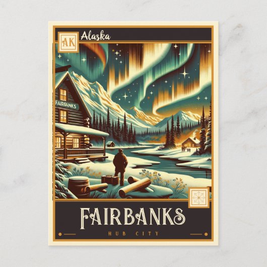Fairbanks, Alaska | VINTAG Postkarte (Vorderseite)