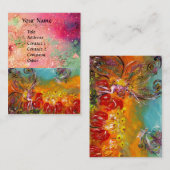 FAIRE DER ROTEN BLUME Rosa grüne Glitzern Visitenkarte (Vorne/Hinten)