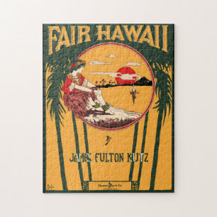 Faire Hawaii Vintage Notenblatt-Cover Puzzle