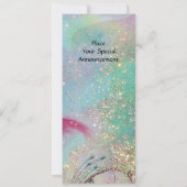 FAIRE IN DER NACHT, pinkfarbenblau-rote Glitzern Einladung (Rückseite)