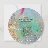 FAIRE IN DER NACHT, pinkfarbenblau-rote Glitzern Einladung (Rückseite)