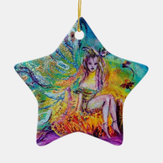 FAIRE IN DER NACHT VIBRANT BLUE SAPPHIRE Gem Keramikornament (Vorne)