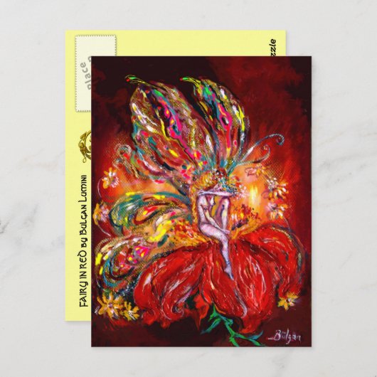 FAIRE IN ROT, Postkarte (Vorne/Hinten)