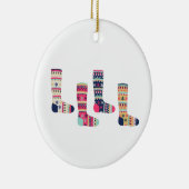 Faire Isle Socks Keramik Ornament (Rechts)