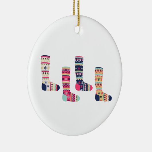 Faire Isle Socks Keramik Ornament (Rechts)