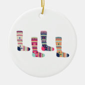 Faire Isle Socks Keramik Ornament (Vorne)