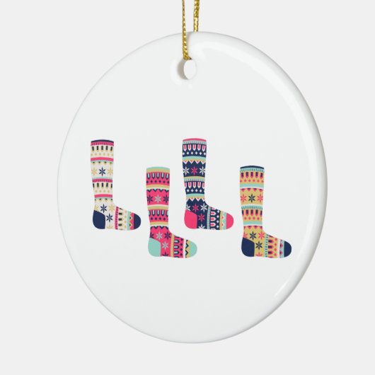 Faire Isle Socks Keramik Ornament (Links)