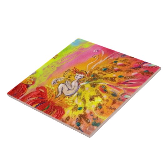 FAIRE OF DAWN MIT ROTEN BLUME Fantasy Fliese (Seite)