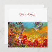 FAIRE OF RED BLUME Blumenfantasy Sommer Party Einladung (Vorne/Hinten)