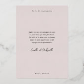 Faire part de naissance fantaisiste en or Rose Folieneinladung (Rückseite)