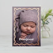 Faire part de naissance fantaisiste en or Rose Folieneinladung (Stehend vorne)
