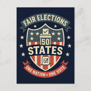 Faire Wahlen 1 Nation 1 Votum Design Feiertagspostkarte
