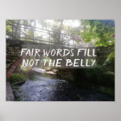 Faire Wörter füllen nicht das Bauch-Zitat-Bridge-P Poster (Vorne)