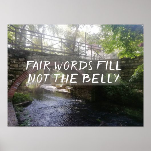 Faire Wörter füllen nicht das Bauch-Zitat-Bridge-P Poster (Vorne)