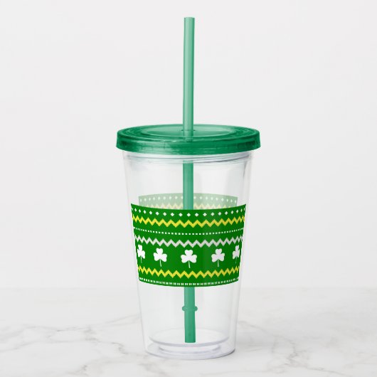 Fairer Isle Clover Acrylic Tumbler Acryltrinkbecher (Vorderseite)