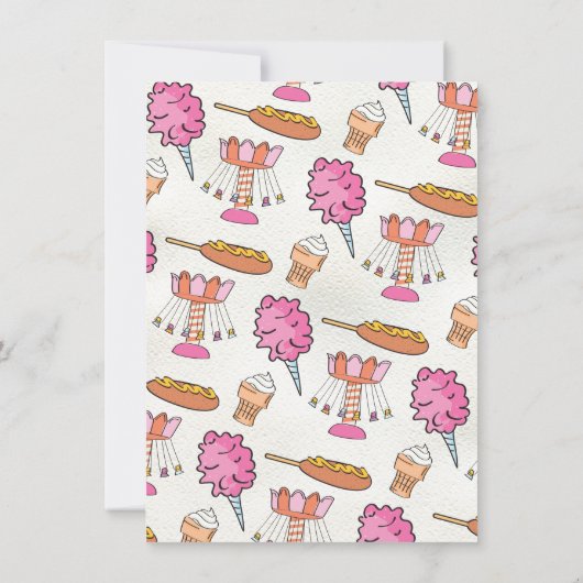 Fairer Karneval Vergnügungspark Circus Geburtstag  Einladung (Rückseite)