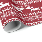 Fairer Rentier Dackel Geschenkpapier Wrap Wrapping (Rolleneckpunkt)