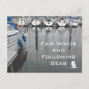 Fairer Wind und folgende Seebrache Viel Glück Postkarte