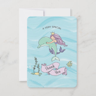 Faires Skin Lila Meerjungfrau mit Dolphin Dankeskarte