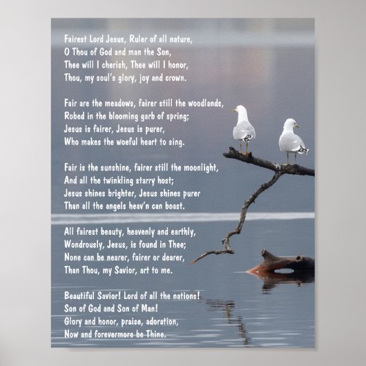 Fairest Lord Jesu Church Christlich Hymne Art Post Poster (Vorne)