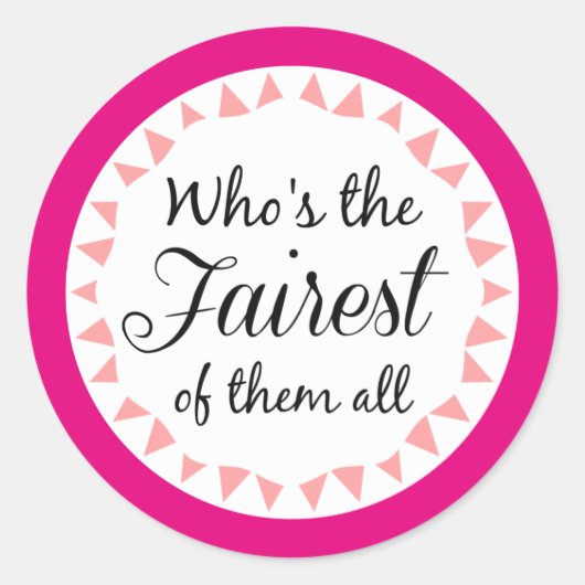 Fairest von ihnen alle Typografie Runder Aufkleber (Vorderseite)